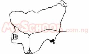 The area marked S is